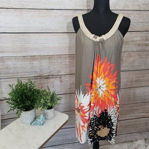 MUSE TAUPE & FLORAL SUNDRESS - SIZE 8